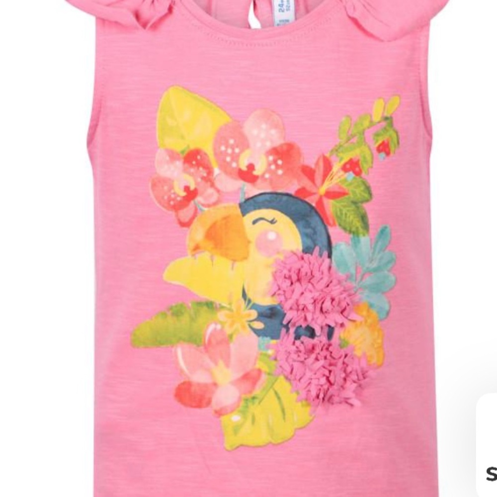 Mayoral Ruffled detailing floral top in pink